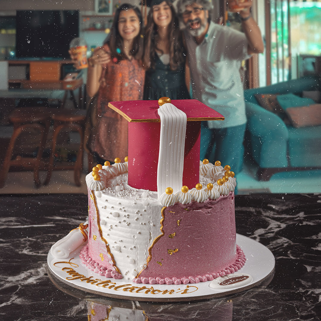 Pink Graduation Cake